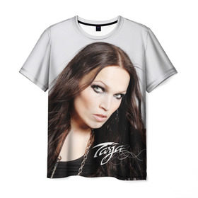 Мужская футболка 3D с принтом Tarja Turunen Nightwish в Санкт-Петербурге, 100% полиэфир | прямой крой, круглый вырез горловины, длина до линии бедер | Тематика изображения на принте: nightwish | металл | музыка | рок | тарья турунен