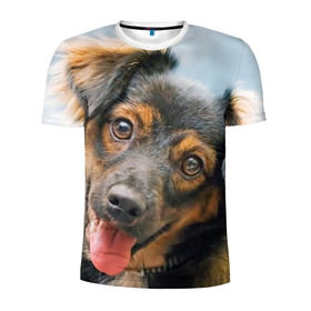Мужская футболка 3D спортивная с принтом Длинношерстная такса в Санкт-Петербурге, 100% полиэстер с улучшенными характеристиками | приталенный силуэт, круглая горловина, широкие плечи, сужается к линии бедра | дворняжка | песик | собака | собаки | собачка | собачки | такса | таксы