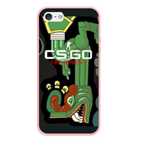 Чехол для iPhone 5/5S матовый с принтом cs:go - Fire Serpent (Огненный змей) в Санкт-Петербурге, Силикон | Область печати: задняя сторона чехла, без боковых панелей | ak | cs | csgo | fire | seprent | го | змей | кс | огненный | тайное