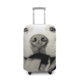 Чехол для чемодана 3D с принтом Пит-буль в Санкт-Петербурге, 86% полиэфир, 14% спандекс | двустороннее нанесение принта, прорези для ручек и колес | амстафф | буль | пес | песик | питбули | питбуль | собака | собаки | стафф | терьер