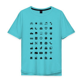 Мужская футболка хлопок Oversize с принтом Iconspeak в Санкт-Петербурге, 100% хлопок | свободный крой, круглый ворот, “спинка” длиннее передней части | знаки | символы | турист