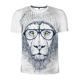 Мужская футболка 3D спортивная с принтом Cool Lion в Санкт-Петербурге, 100% полиэстер с улучшенными характеристиками | приталенный силуэт, круглая горловина, широкие плечи, сужается к линии бедра | красивый | крутой | лев | львица | очки | рисунок | узор