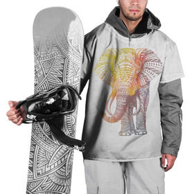 Накидка на куртку 3D с принтом Solar Elephant в Санкт-Петербурге, 100% полиэстер |  | Тематика изображения на принте: красивый | крутой | рисунок | слон | узор