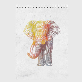 Скетчбук с принтом Solar Elephant в Санкт-Петербурге, 100% бумага
 | 48 листов, плотность листов — 100 г/м2, плотность картонной обложки — 250 г/м2. Листы скреплены сверху удобной пружинной спиралью | Тематика изображения на принте: красивый | крутой | рисунок | слон | узор