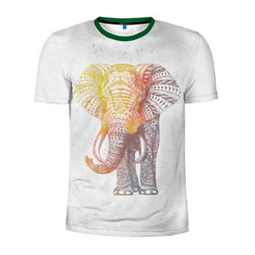Мужская футболка 3D спортивная с принтом Solar Elephant в Санкт-Петербурге, 100% полиэстер с улучшенными характеристиками | приталенный силуэт, круглая горловина, широкие плечи, сужается к линии бедра | красивый | крутой | рисунок | слон | узор