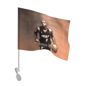 Флаг для автомобиля с принтом Баскетболист Dwyane Wade в Санкт-Петербурге, 100% полиэстер | Размер: 30*21 см | chicago bulls | баскетбол | буллз | дуэйн уэйд | нба | чикаго