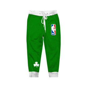 Детские брюки 3D с принтом Boston Celtics в Санкт-Петербурге, 100% полиэстер | манжеты по низу, эластичный пояс регулируется шнурком, по бокам два кармана без застежек, внутренняя часть кармана из мелкой сетки | boston celtics | бостон | бостон селтикс | нба | селтикс