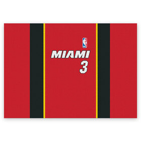 Поздравительная открытка с принтом Miami Heat 3 в Санкт-Петербурге, 100% бумага | плотность бумаги 280 г/м2, матовая, на обратной стороне линовка и место для марки
 | Тематика изображения на принте: 3 | dwyane wade | miami heat | nba |  дуэйн уэйд | баскетбол | майами | майами хит | нба