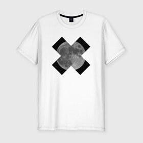 Мужская футболка премиум с принтом moon в Санкт-Петербурге, 92% хлопок, 8% лайкра | приталенный силуэт, круглый вырез ворота, длина до линии бедра, короткий рукав | cosmos | cross | moon | sky | stars