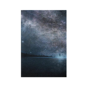 Обложка для паспорта матовая кожа с принтом Звездное небо в Санкт-Петербурге, натуральная матовая кожа | размер 19,3 х 13,7 см; прозрачные пластиковые крепления | Тематика изображения на принте: вселенная | галактика | звезды | небо | ночь