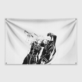 Флаг-баннер с принтом Аллен и Канда в Санкт-Петербурге, 100% полиэстер | размер 67 х 109 см, плотность ткани — 95 г/м2; по краям флага есть четыре люверса для крепления | d.gray man