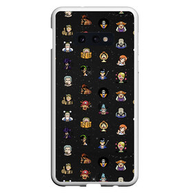 Чехол для Samsung S10E с принтом One Piece Pixel art pattern в Санкт-Петербурге, Силикон | Область печати: задняя сторона чехла, без боковых панелей | Тематика изображения на принте: 8 bit | ace | chopper | luffy | one piece | pattern | pixel art | space | zorro