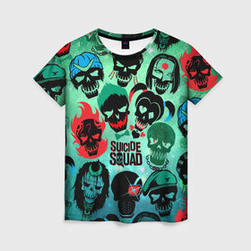 Женская футболка 3D с принтом Suicide Squad в Санкт-Петербурге, 100% полиэфир ( синтетическое хлопкоподобное полотно) | прямой крой, круглый вырез горловины, длина до линии бедер | harley quinn | suicide squad | харли квинн