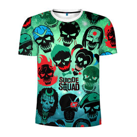 Мужская футболка 3D спортивная с принтом Suicide Squad в Санкт-Петербурге, 100% полиэстер с улучшенными характеристиками | приталенный силуэт, круглая горловина, широкие плечи, сужается к линии бедра | harley quinn | suicide squad | харли квинн