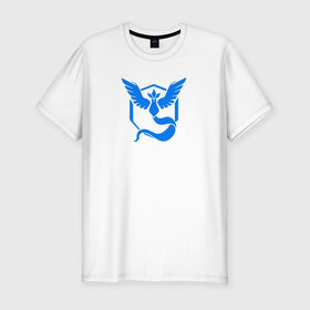 Мужская футболка премиум с принтом TEAM MYSTIC в Санкт-Петербурге, 92% хлопок, 8% лайкра | приталенный силуэт, круглый вырез ворота, длина до линии бедра, короткий рукав | покемон го