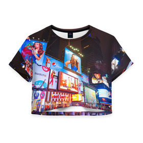 Женская футболка 3D укороченная с принтом Авеню стрит в Санкт-Петербурге, 100% полиэстер | круглая горловина, длина футболки до линии талии, рукава с отворотами | америка | город | европа | китай | красота | новинки | ночь | огонь | пейзаж | свет