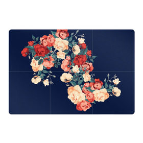 Магнитный плакат 3Х2 с принтом Fashion flowers в Санкт-Петербурге, Полимерный материал с магнитным слоем | 6 деталей размером 9*9 см | fashion | flower | мода | фэшн | цветы