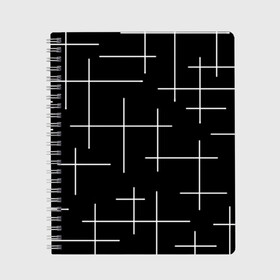 Тетрадь с принтом Geometric (2) в Санкт-Петербурге, 100% бумага | 48 листов, плотность листов — 60 г/м2, плотность картонной обложки — 250 г/м2. Листы скреплены сбоку удобной пружинной спиралью. Уголки страниц и обложки скругленные. Цвет линий — светло-серый
 | geometric | белый | геометрик | линии | текстура | чёрный