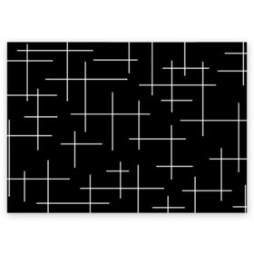 Поздравительная открытка с принтом Geometric (2) в Санкт-Петербурге, 100% бумага | плотность бумаги 280 г/м2, матовая, на обратной стороне линовка и место для марки
 | geometric | белый | геометрик | линии | текстура | чёрный