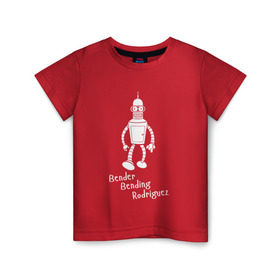 Детская футболка хлопок с принтом Бендер Б. Родригез в Санкт-Петербурге, 100% хлопок | круглый вырез горловины, полуприлегающий силуэт, длина до линии бедер | futurama | бендер | футурама