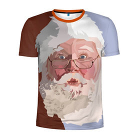 Мужская футболка 3D спортивная с принтом Санта Клаус в стиле WPAP в Санкт-Петербурге, 100% полиэстер с улучшенными характеристиками | приталенный силуэт, круглая горловина, широкие плечи, сужается к линии бедра | Тематика изображения на принте: веселье | дед мороз | новый год | праздник | санта