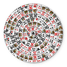 Коврик круглый с принтом Игральные карты 3 в Санкт-Петербурге, резина и полиэстер | круглая форма, изображение наносится на всю лицевую часть | карты | настольные игры | пасьянс | покер