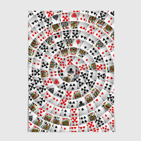 Постер с принтом Игральные карты 3 в Санкт-Петербурге, 100% бумага
 | бумага, плотность 150 мг. Матовая, но за счет высокого коэффициента гладкости имеет небольшой блеск и дает на свету блики, но в отличии от глянцевой бумаги не покрыта лаком | карты | настольные игры | пасьянс | покер