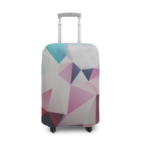 Чехол для чемодана 3D с принтом LOW POLY в Санкт-Петербурге, 86% полиэфир, 14% спандекс | двустороннее нанесение принта, прорези для ручек и колес | геометрия | стиль | треугольники