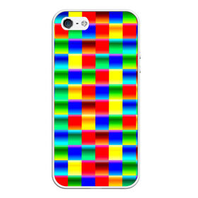 Чехол для iPhone 5/5S матовый с принтом Кубики в Санкт-Петербурге, Силикон | Область печати: задняя сторона чехла, без боковых панелей | абстракция | кубики | пиксели | плитка | разноцветный | яркий