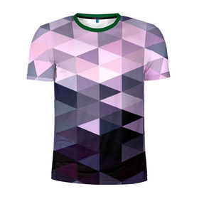 Мужская футболка 3D спортивная с принтом Pixel Polygon в Санкт-Петербурге, 100% полиэстер с улучшенными характеристиками | приталенный силуэт, круглая горловина, широкие плечи, сужается к линии бедра | Тематика изображения на принте: геометрия | полигоны | треугольник