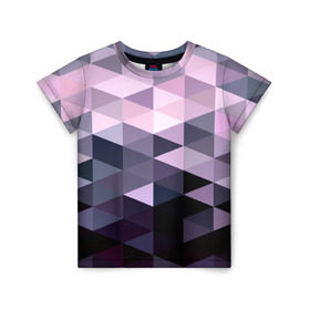 Детская футболка 3D с принтом Pixel Polygon в Санкт-Петербурге, 100% гипоаллергенный полиэфир | прямой крой, круглый вырез горловины, длина до линии бедер, чуть спущенное плечо, ткань немного тянется | Тематика изображения на принте: геометрия | полигоны | треугольник