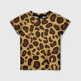 Детская футболка 3D с принтом Шкура леопарда в Санкт-Петербурге, 100% гипоаллергенный полиэфир | прямой крой, круглый вырез горловины, длина до линии бедер, чуть спущенное плечо, ткань немного тянется | Тематика изображения на принте: 