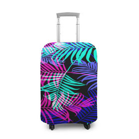 Чехол для чемодана 3D с принтом Hawaii ? в Санкт-Петербурге, 86% полиэфир, 14% спандекс | двустороннее нанесение принта, прорези для ручек и колес | листья | паттерн | разноцветный | тропики | яркий