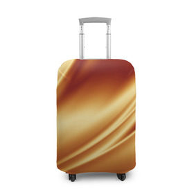 Чехол для чемодана 3D с принтом Golden Silk в Санкт-Петербурге, 86% полиэфир, 14% спандекс | двустороннее нанесение принта, прорези для ручек и колес | gold | golden silk | textile | texture | золотой шёлк | текстиль | текстура | ткань