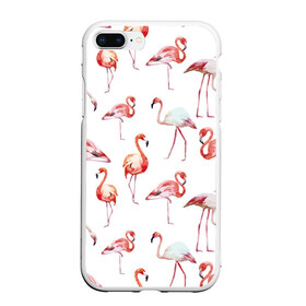 Чехол для iPhone 7Plus/8 Plus матовый с принтом Узор из фламинго в Санкт-Петербурге, Силикон | Область печати: задняя сторона чехла, без боковых панелей | животные | мозаика | птицы | узор | фауна | фламинго