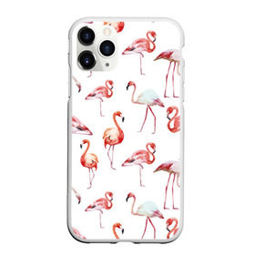 Чехол для iPhone 11 Pro матовый с принтом Узор из фламинго в Санкт-Петербурге, Силикон |  | животные | мозаика | птицы | узор | фауна | фламинго