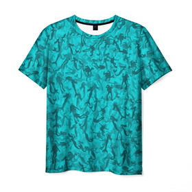 Мужская футболка 3D с принтом Аквалангисты и русалки в Санкт-Петербурге, 100% полиэфир | прямой крой, круглый вырез горловины, длина до линии бедер | вода | море | океан | охота | рыба | рыбак | рыбалка