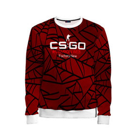 Детский свитшот 3D с принтом cs:go - Crimson Web Style Factory New (Кровавая паутина | Прям с завода) в Санкт-Петербурге, 100% полиэстер | свободная посадка, прямой крой, мягкая тканевая резинка на рукавах и понизу свитшота | blood | crimson | cs | csgo | web | го | кровь | кс | паутина