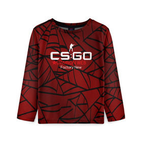 Детский лонгслив 3D с принтом cs:go - Crimson Web Style Factory New (Кровавая паутина | Прям с завода) в Санкт-Петербурге, 100% полиэстер | длинные рукава, круглый вырез горловины, полуприлегающий силуэт
 | blood | crimson | cs | csgo | web | го | кровь | кс | паутина