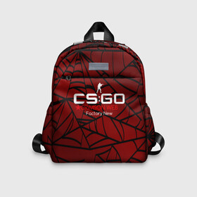 Детский рюкзак 3D с принтом cs:go - Crimson Web Style Factory New (Кровавая паутина | Прям с завода) в Санкт-Петербурге, 100% полиэстер | лямки с регулируемой длиной, сверху петелька, чтобы рюкзак можно было повесить на вешалку. Основное отделение закрывается на молнию, как и внешний карман. Внутри дополнительный карман. По бокам два дополнительных кармашка | Тематика изображения на принте: blood | crimson | cs | csgo | web | го | кровь | кс | паутина