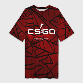 Платье-футболка 3D с принтом cs:go   Crimson Web Style Factory New (Кровавая паутина | Прям с завода) в Санкт-Петербурге,  |  | blood | crimson | cs | csgo | web | го | кровь | кс | паутина