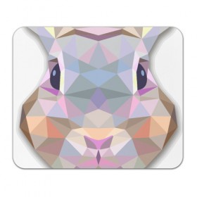 Коврик прямоугольный с принтом Полигональный кролик в Санкт-Петербурге, натуральный каучук | размер 230 х 185 мм; запечатка лицевой стороны | геометрический рисунок | голова | животные | кролик | фауна