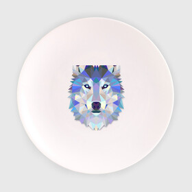 Тарелка 3D с принтом Полигональный волк в Санкт-Петербурге, фарфор | диаметр - 210 мм
диаметр для нанесения принта - 120 мм | волк | геометрический рисунок | голова | животные | фауна