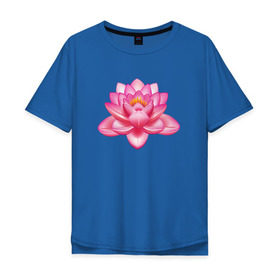 Мужская футболка хлопок Oversize с принтом Индийский Лотос в Санкт-Петербурге, 100% хлопок | свободный крой, круглый ворот, “спинка” длиннее передней части | индийский | йога | лотос | цветок