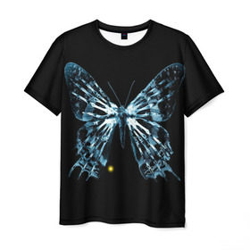 Мужская футболка 3D с принтом За Гранью в Санкт-Петербурге, 100% полиэфир | прямой крой, круглый вырез горловины, длина до линии бедер | бабочка | грань | за гранью | кости | рентген