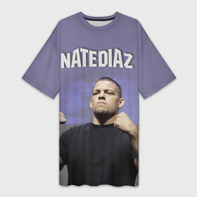 Платье-футболка 3D с принтом Nate Diaz в Санкт-Петербурге,  |  | mma | диас | нейт