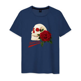 Мужская футболка хлопок с принтом Poison Love в Санкт-Петербурге, 100% хлопок | прямой крой, круглый вырез горловины, длина до линии бедер, слегка спущенное плечо. | Тематика изображения на принте: death | готика | готичная | любовь | роза | череп | эмо | яд