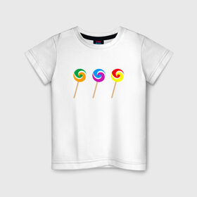 Детская футболка хлопок с принтом Сладости в Санкт-Петербурге, 100% хлопок | круглый вырез горловины, полуприлегающий силуэт, длина до линии бедер | 