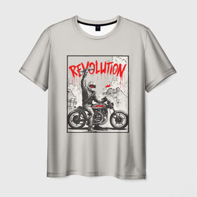 Мужская футболка 3D с принтом Revolution в Санкт-Петербурге, 100% полиэфир | прямой крой, круглый вырез горловины, длина до линии бедер | 