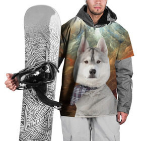 Накидка на куртку 3D с принтом Хаски в Санкт-Петербурге, 100% полиэстер |  | Тематика изображения на принте: маламут | песик | собака | собаки | собачка | хаски